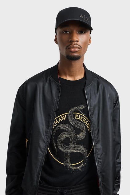 ARMANI EXCHANGE Armani Exchange Erkek AX Logolu Nefes Alabilir Pamuklu Ayarlanabilir Siyah Spor Şapka XM000282 AF12102-UC001