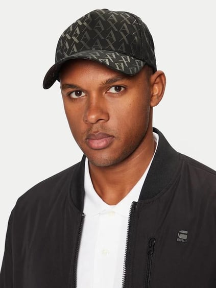 ARMANI EXCHANGE Armani Exchange Erkek Önü Logolu ve Deri Detaylı Twill Kumaşlı Vizörlü Siyah Spor Şapka 954229 CC813-00020