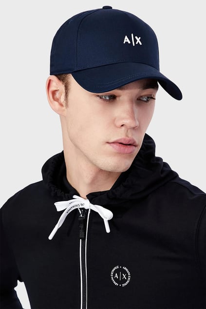 ARMANI EXCHANGE Armani Exchange Erkek Nefes Alabilir Kumaş Ayarlanabilir Tokalı Vizörlü Lacivert Spor Şapka 954112 CC571-37735