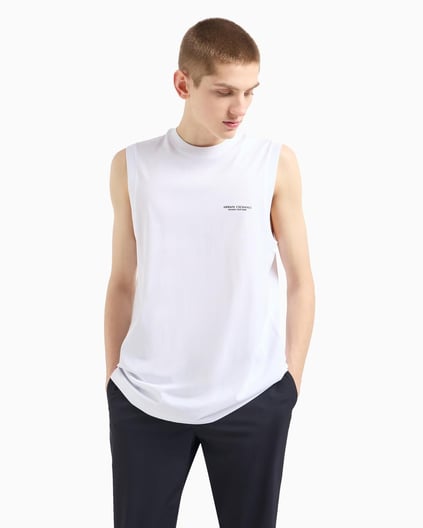 ARMANI EXCHANGE Armani Exchange Erkek Kısa Kol AX Yazı Desen Pamuklu Bisiklet Yaka Beyaz T-Shirt 8NZH97 ZJ9AZ-1100