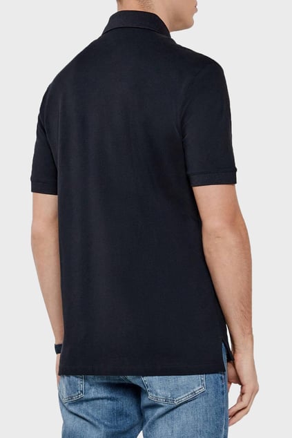 ARMANI EXCHANGE Armani Exchange Erkek AX Logolu Normal Kalıp %100 Pamuklu Kısa Kollu Lacivert Polo Yaka T-Shirt XM000330 AF10366-UB101