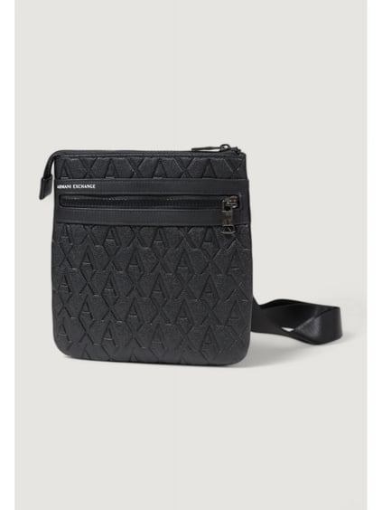 ARMANI EXCHANGE Armani Exchange Erkek Ayarlanabilir Omuz Askılı Dokulu AX Logolu Fermuarlı Siyah Omuz Çantası XM000579 AF12133-UC001