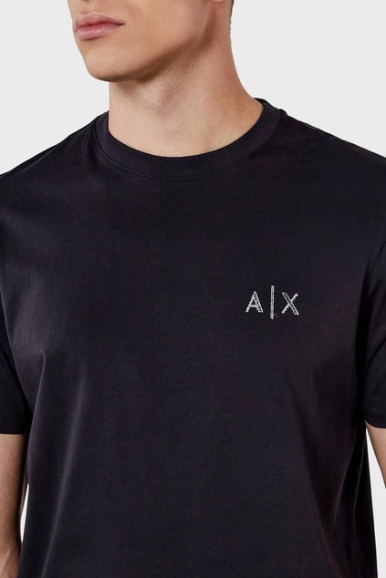ARMANI EXCHANGE Armani Exchange Erkek Normal Kalıp Yuvarlak Yakalı AX Logolu Pamuklu Kısa Kollu Lacivert T-Shirt XM000327 AF10364-UB101