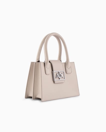 ARMANI EXCHANGE Armani Exchange Kadın Deri AX Yazı Detay Klasik Model İçi Geniş Ekru Omuz Çantası XW000306 AF12039-U1095