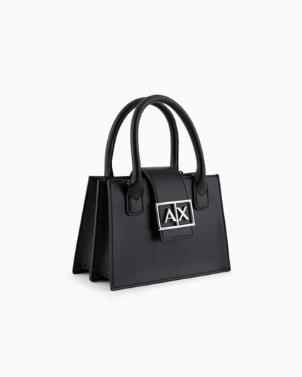 ARMANI EXCHANGE Armani Exchange Kadın Deri AX Yazı Detay Klasik Model İçi Geniş Siyah Omuz Çantası XW000306 AF12039-UC001