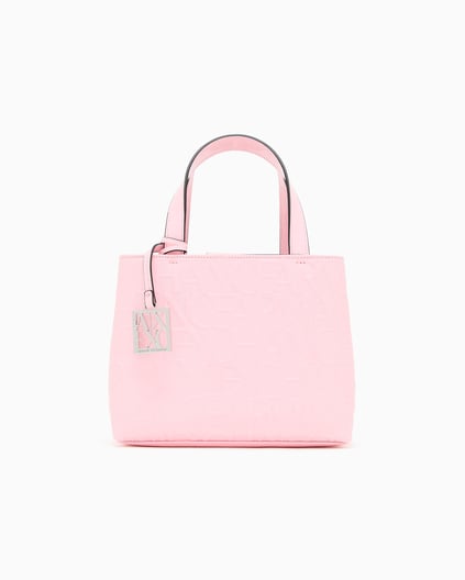 ARMANI EXCHANGE Armani Exchange Kadın Deri AX Yazı Desenli İç Bölmeli Kısa Ve Uzun Askılı Pembe Omuz Çantası 942647 CC794-U4176