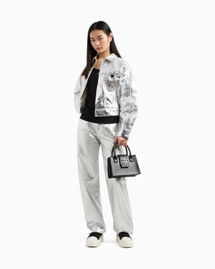 ARMANI EXCHANGE Armani Exchange Kadın Deri AX Yazı Detay Klasik Model İçi Geniş Siyah Omuz Çantası XW000306 AF12039-UC001