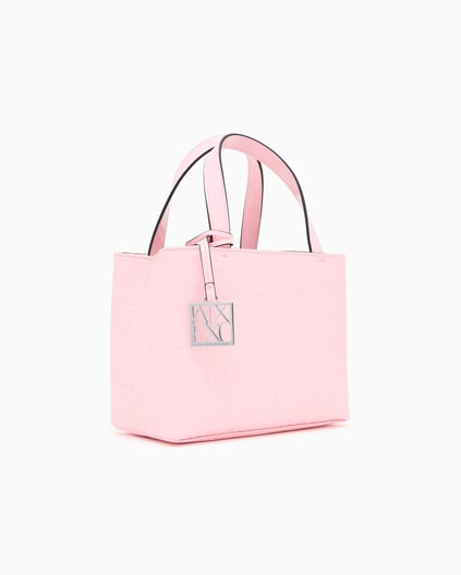 ARMANI EXCHANGE Armani Exchange Kadın Deri AX Yazı Desenli İç Bölmeli Kısa Ve Uzun Askılı Pembe Omuz Çantası 942647 CC794-U4176