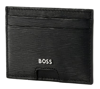 BOSS  BOSS Erkek %100 Deri Metalik Logo Kabartmalı Dikş Detaylı Siyah Kartlık 50548831-001
