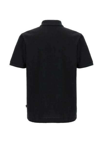 BOSS  BOSS Erkek %100 Merserize Pamuklu Normal Kalıp Kısa Kollu Yarım Fermuarlı Siyah Polo Yaka T-Shirt 50543880-001