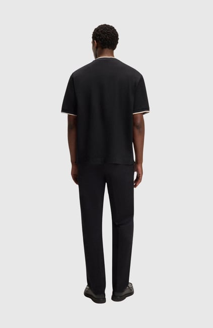 BOSS  BOSS Erkek %100 Pamuk Rahat Kalıp Yuvarlak Yakalı Kısa Kollu Siyah T-Shirt 50548012-001