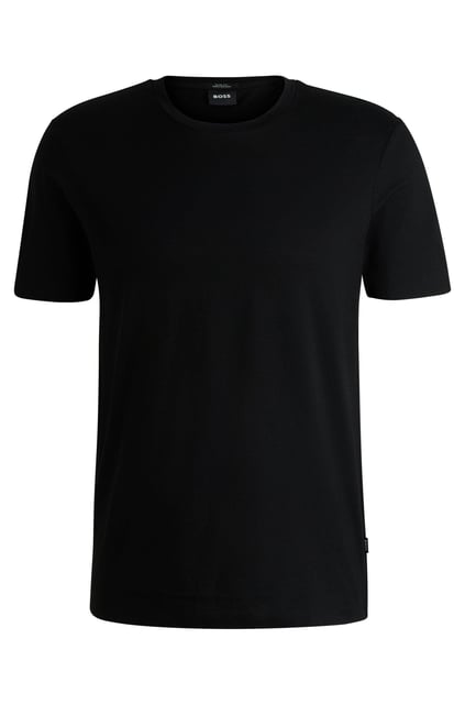 BOSS BOSS Erkek %100 Pamuklu Logo Detaylı Bisiklet Yaka Kısa Kollu Siyah T-Shirt 50468395-001