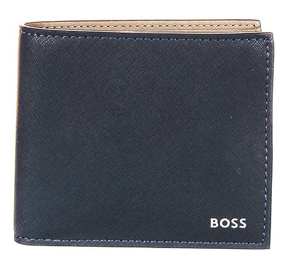 BOSS BOSS Erkek 8 Bölmeli Ön Tarafı Logo Damgalı Katlanabilir Mavi Kartlık 50536717-426