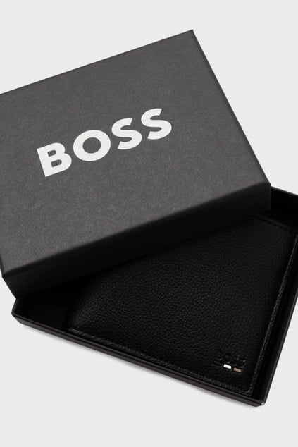BOSS BOSS Erkek Ana Para Bölmeli Logo Desenli Deri Siyah Cüzdan 50536479-001