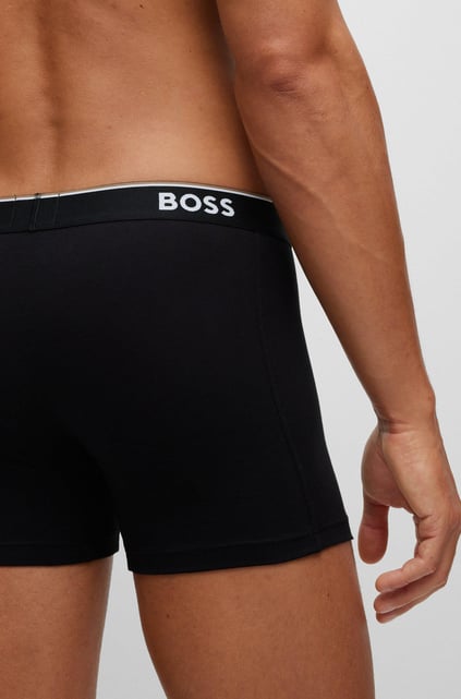 BOSS BOSS Erkek Bel Boss Yazı Detay Dar Kısa Pamuklu Siyah Boxer 50475282-001