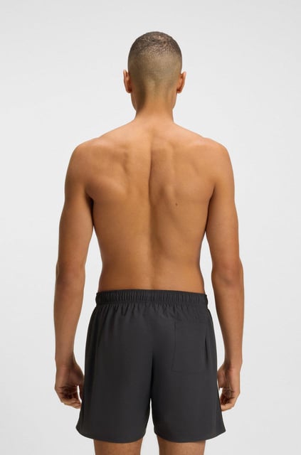BOSS  BOSS Erkek Beli Bağlamalı Cepli Astarlı Kısa Boy Siyah Mayo 50491594-022
