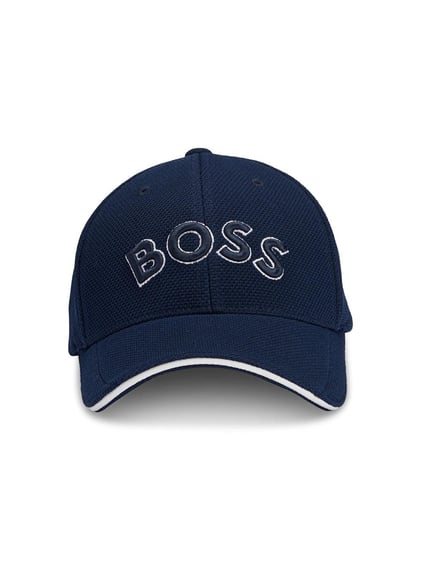 BOSS BOSS Erkek BOSS Yazılı Ayarlanabilir Pike Kumaş Lacivert Spor Şapka 50492737-402