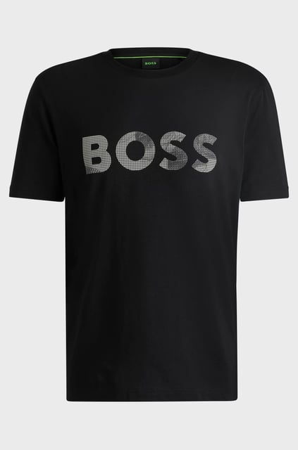 BOSS BOSS Erkek BOSS Yazılı Kısa Kollu Bisiklet Yaka Siyah T-Shirt 50537834-001