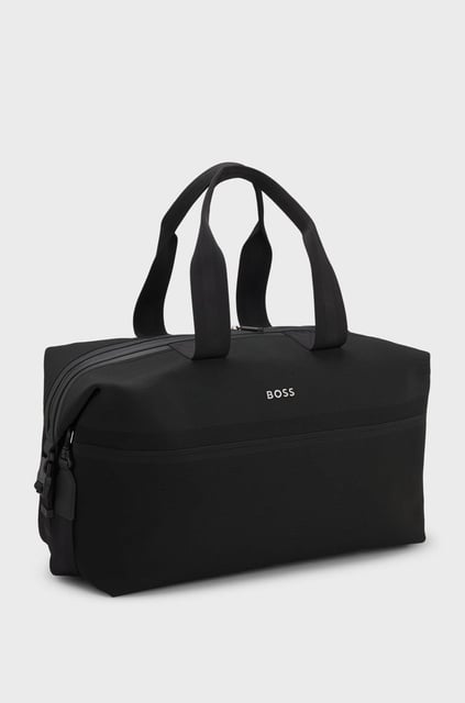 BOSS  BOSS Erkek Çıkarılabilir Askılı Metalik Gri Detaylı Siyah Çanta 50548308-001