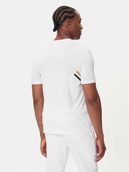 BOSS  BOSS Erkek Dar Kalıp Aktif Nem Kontrol Özellikli Kumaş Yuvarlak Yaka Kısa Kollu Beyaz T-Shirt 50543329-100