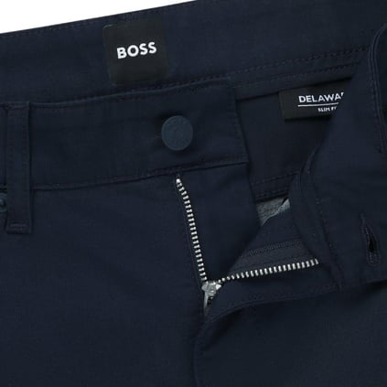 BOSS BOSS Erkek Dar Kalıp Esnek ve Yumuşak Kumaş Düz Paça Lacivert Pantolon 50540048-404