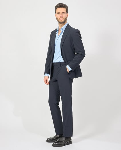 BOSS BOSS Erkek Dar Kesim Esnek Hafif Kumaş Lacivert Takım Elbise 50534979-404