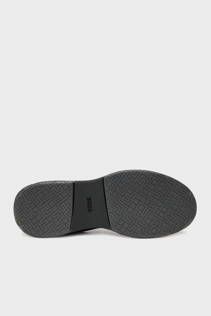 BOSS BOSS Erkek Deri Yüksek Taban Marka Kabartma Desenli Siyah Sneaker 50523190-001