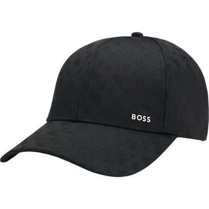 BOSS BOSS Erkek Desenli Ayarlanabilir Tokalı Metalik Logo Kabartmalı Siyah Şapka 50544405-001
