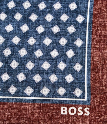 BOSS BOSS Erkek Desenli ve Marka Logo Baskılı Lacivert Mendil 50546029-404
