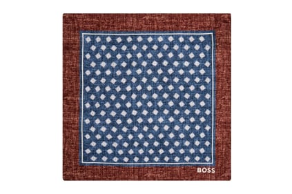 BOSS BOSS Erkek Desenli ve Marka Logo Baskılı Lacivert Mendil 50546029-404