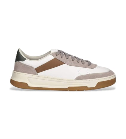 BOSS BOSS Erkek Doğal Deri ve Süet Karışımlı Düşük Bilekli Düz Taban Bej1 Sneaker 50548705-461