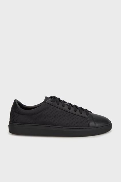 BOSS BOSS Erkek Düşük Bilekli Düz Taban Logo Baskılı Siyah Sneaker 50548699-005
