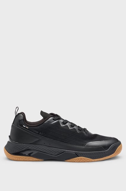 BOSS BOSS Erkek Kalın Tabanlı Marka Logolu Bağcıklı Siyah Sneaker 50523209-005