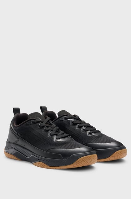 BOSS BOSS Erkek Kalın Tabanlı Marka Logolu Bağcıklı Siyah Sneaker 50523209-005
