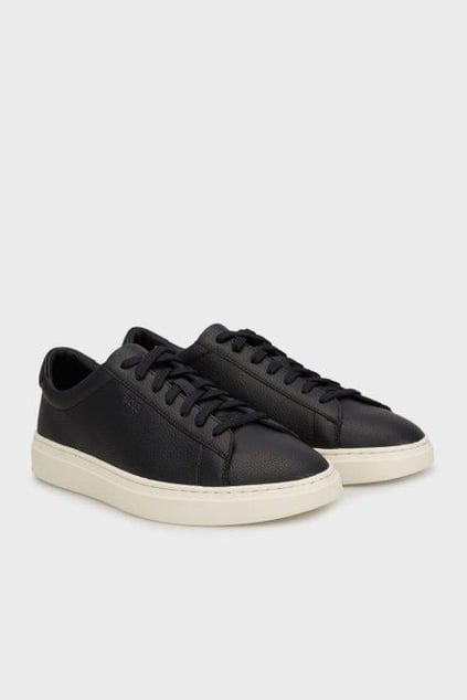 BOSS  BOSS Erkek Kauçuk Dış Tabanlı %100 Dana Derisi Siyah Sneaker 50548716-002
