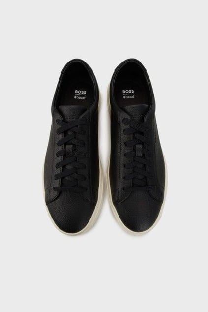 BOSS  BOSS Erkek Kauçuk Dış Tabanlı %100 Dana Derisi Siyah Sneaker 50548716-002