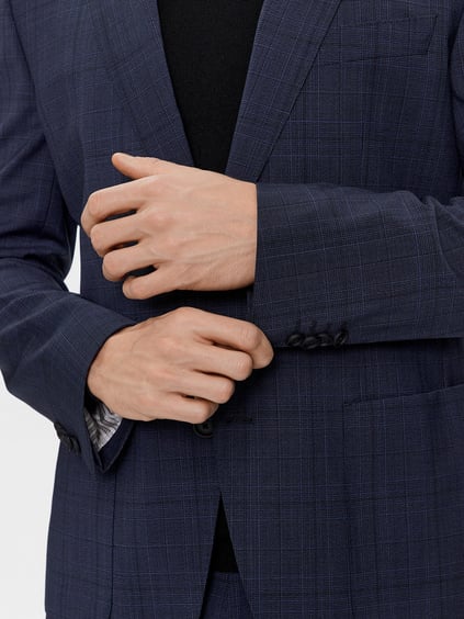 BOSS BOSS Erkek Kruvaze Yakalı Uzun Kollu Mini Boy Gece Şık Lacivert Takım Elbise 50509480-404