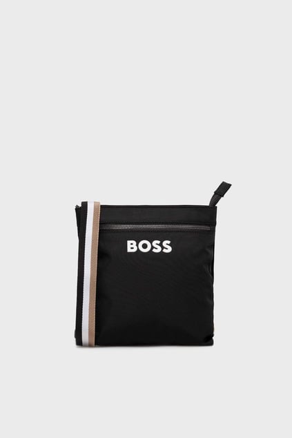 BOSS BOSS Erkek Logolu Ayarlanabilir Askılı Fermuarlı Siyah Omuz Çantası 50511930-001
