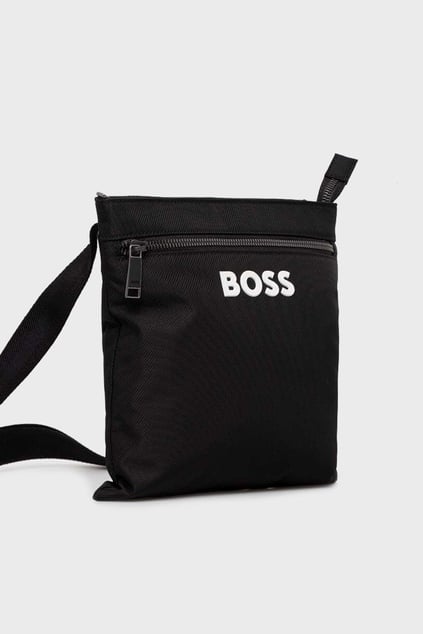 BOSS BOSS Erkek Logolu Ayarlanabilir Askılı Fermuarlı Siyah Omuz Çantası 50511930-001