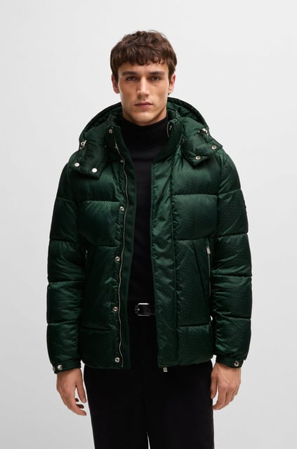 BOSS BOSS Erkek Marka Logo Detaylı Regular Fit Uzun Kollu Yeşil Ceket 50525364-385