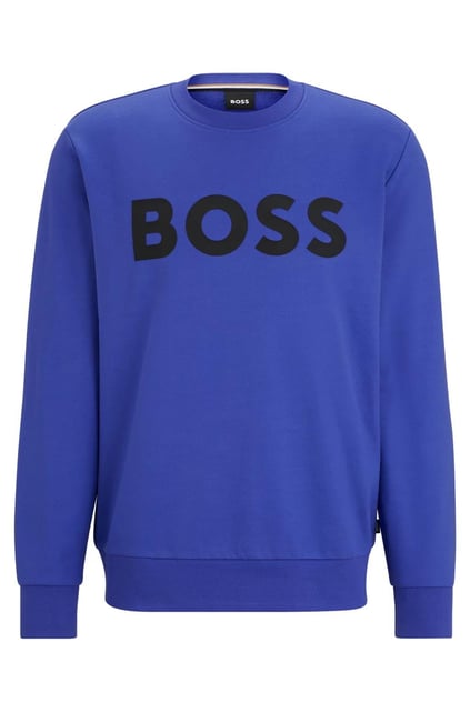 BOSS BOSS Erkek Marka Logo Detaylı Regular Fit Uzun Kollu Mavi Sweatshirt 50496642-508