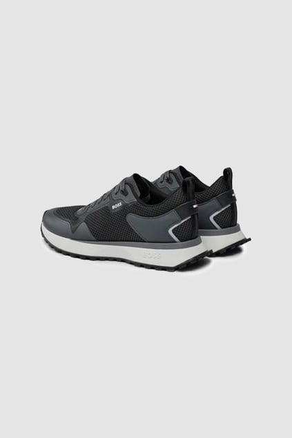 BOSS BOSS Erkek Marka Logolu Bağcıklı Kaydırmaz Tabanlı Günlük Antrasit Sneaker 50513195-060