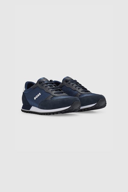 BOSS BOSS Erkek Marka Logolu Bağcıklı Kaydırmaz Tabanlı Günlük Lacivert1 Sneaker 50498133-401