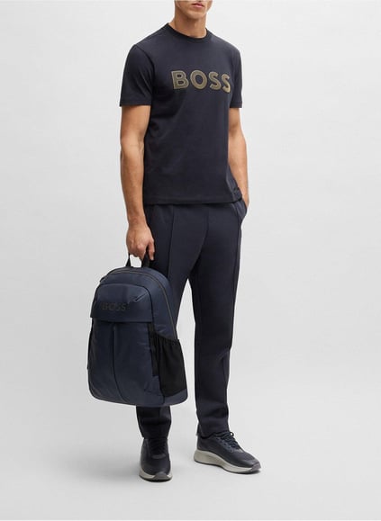 BOSS BOSS Erkek Marka Logolu Bağcıklı Kaydırmaz Tabanlı Günlük Lacivert Ayakkabı 50529544-410
