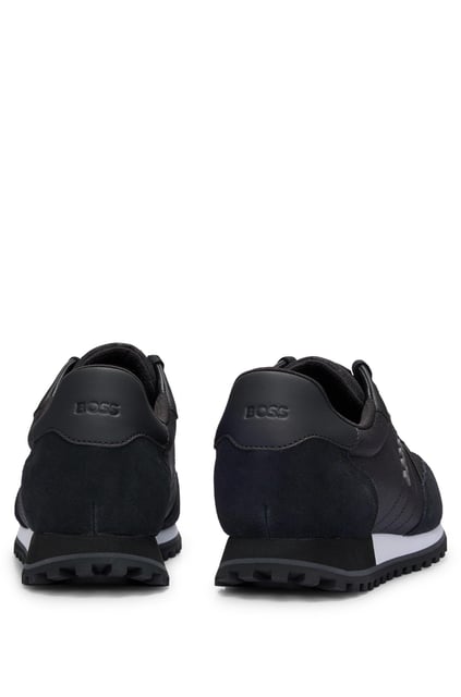 BOSS BOSS Erkek Marka Logolu Bağcıklı Kaydırmaz Tabanlı Günlük Siyah Sneaker 50498133-001