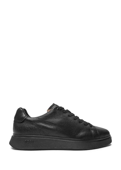 BOSS BOSS Erkek Marka Logolu Bağcıklı Kaydırmaz Tabanlı Günlük Siyah Sneaker 50529543-005