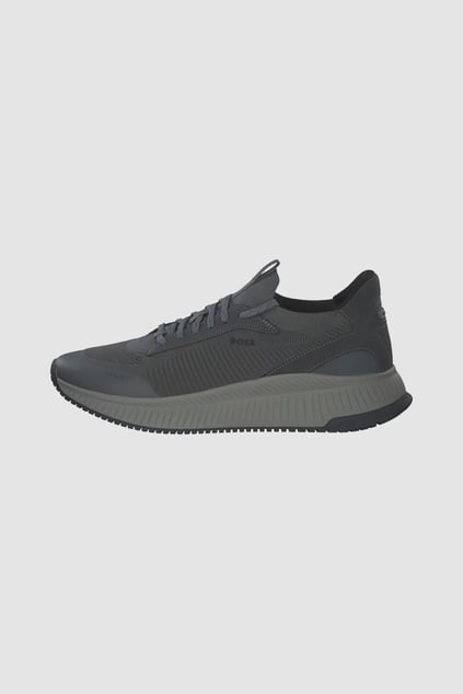 BOSS BOSS Erkek Marka Logolu Bağcıklı Kaydırmaz Tabanlı Günlük Gri Sneaker 50523113-026