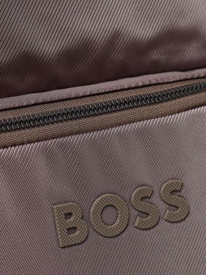 BOSS BOSS Erkek Marka Logolu İki Bölmeli Sırt Askılı Bej Sırt Çantası 50511918-376