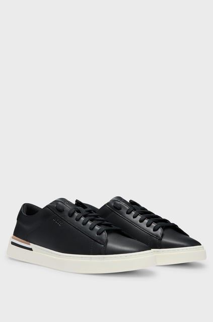 BOSS BOSS Erkek Marka Logolu Rahat Taban Bağıcıklı Siyah Sneaker 50502885-001