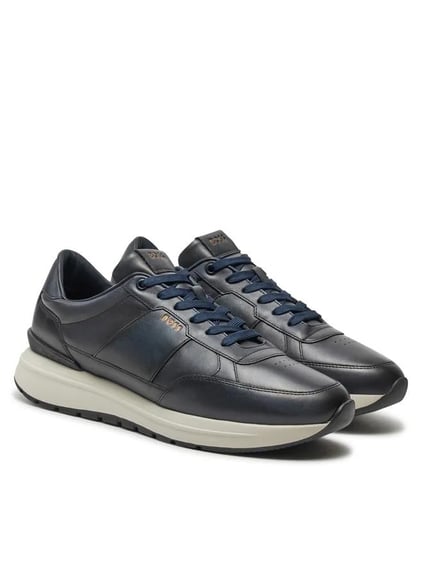BOSS BOSS Erkek Marka Logolu Rahat Taban Bağıcıklı Lacivert Sneaker 50529502-410